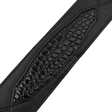 Levy's Black Crocodile Leather Guitar Strap