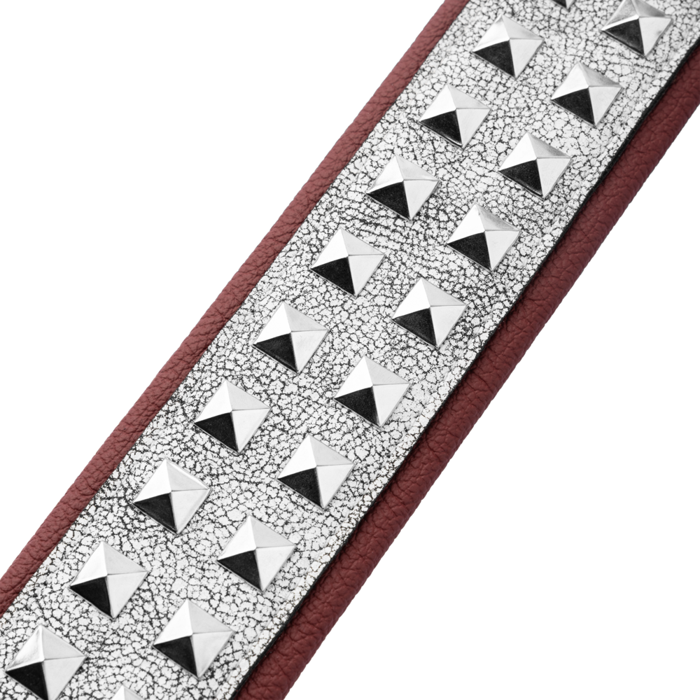 Levy's Cracked White Leather Silver Studded Strap