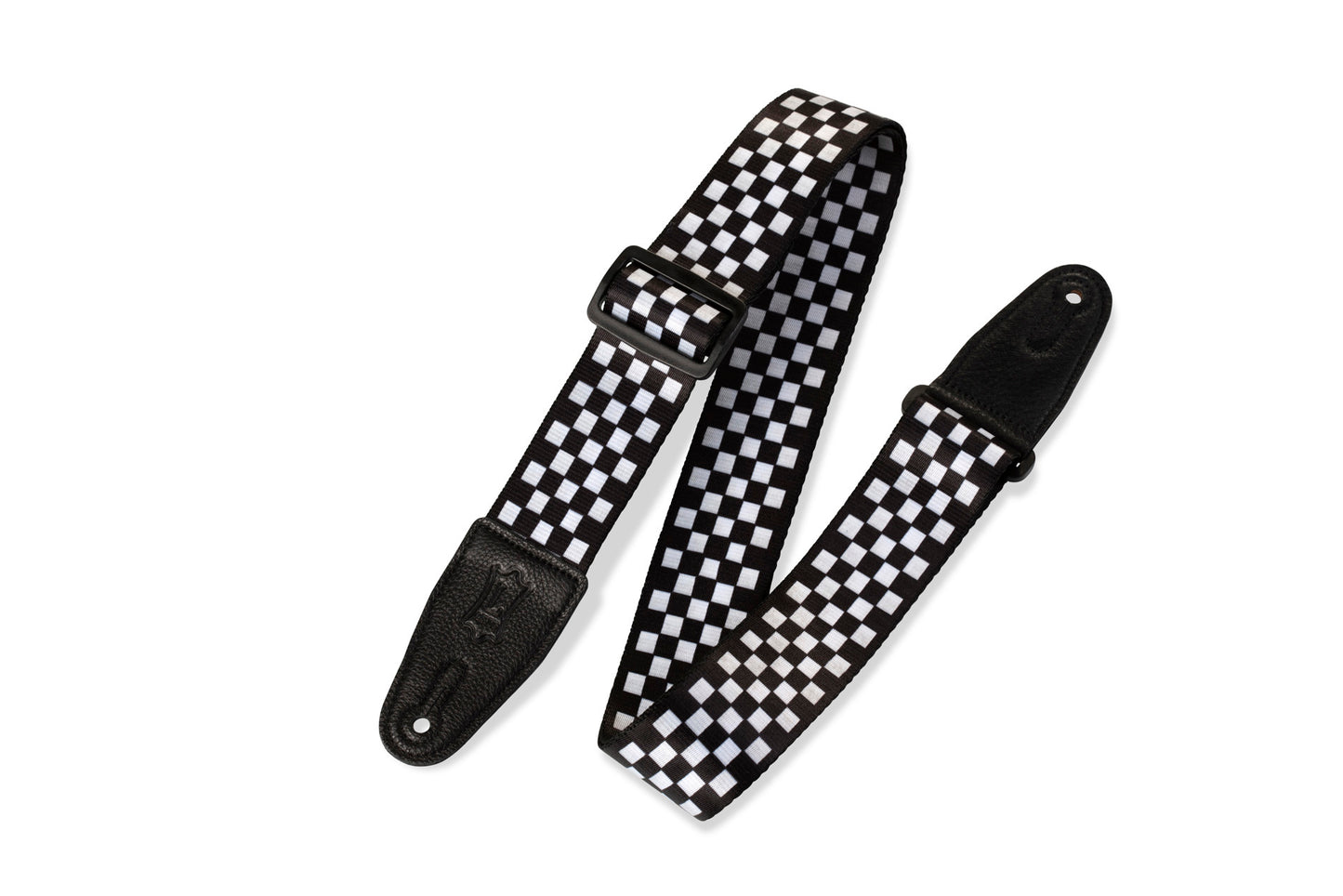 2" Polyester Guitar Strap With Printed Design, Garment Leather Ends And Tri-glid...