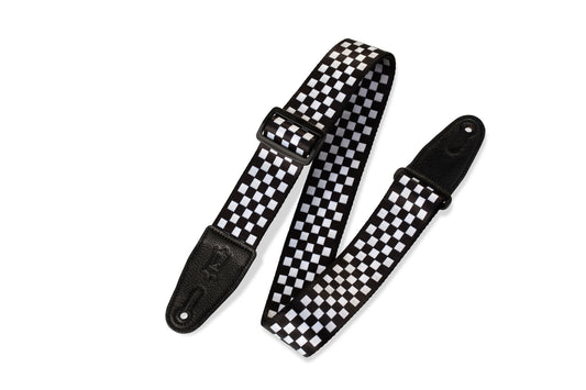 2" Polyester Guitar Strap With Printed Design, Garment Leather Ends And Tri-glid...
