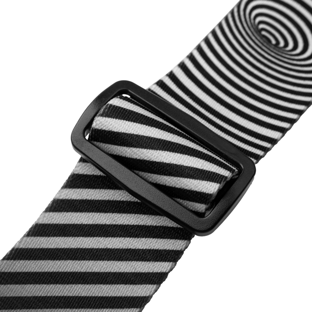2" Levy's Black and White Worm Hole Optical Illusion Print Strap with Black Leather Ends
