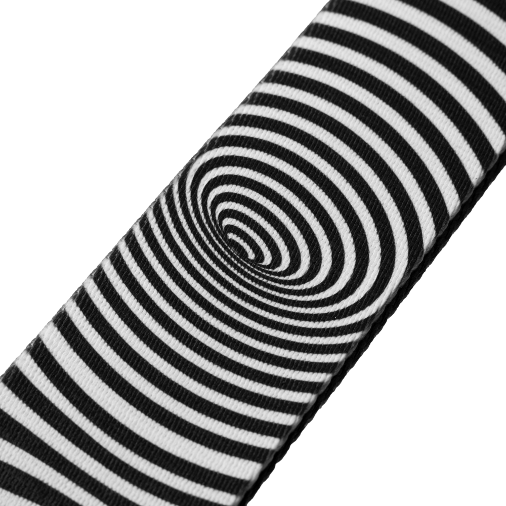 2" Levy's Black and White Worm Hole Optical Illusion Print Strap with Black Leather Ends