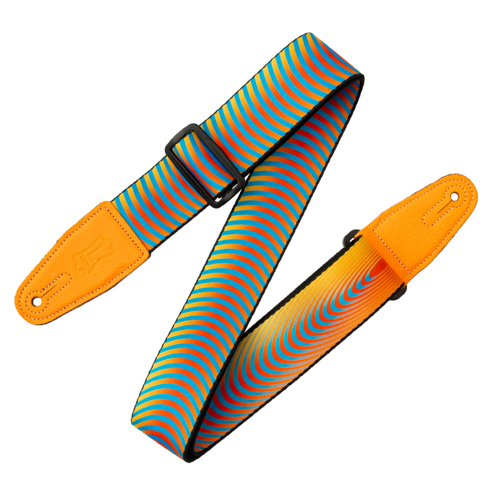 2" Levy's Orange Sonic Boom Optical Illusion Print Strap with Orange Leather End...