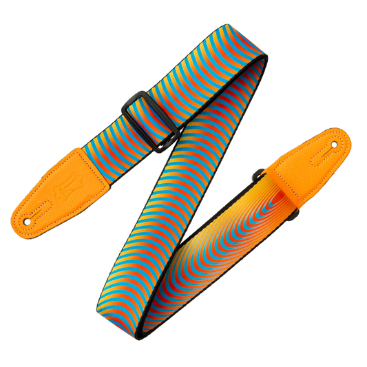 2" Levy's Orange Sonic Boom Optical Illusion Print Strap with Orange Leather End...
