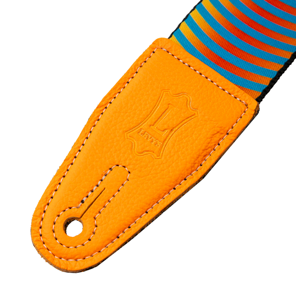 2" Levy's Orange Sonic Boom Optical Illusion Print Strap with Orange Leather End...