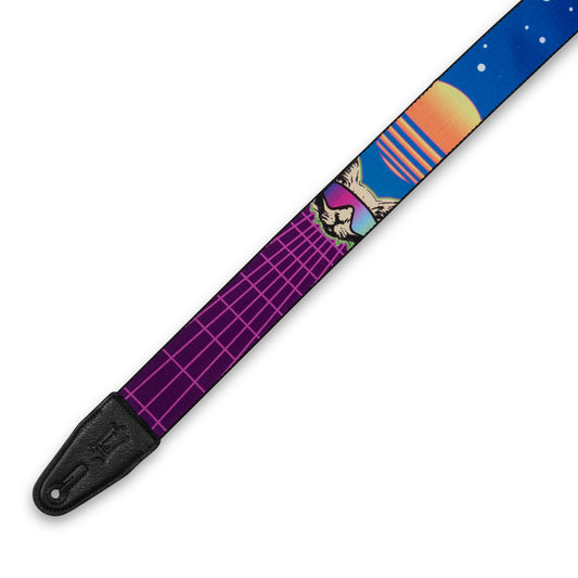 2”-Wide Polyester Guitar Strap with Cyber Cat Motif