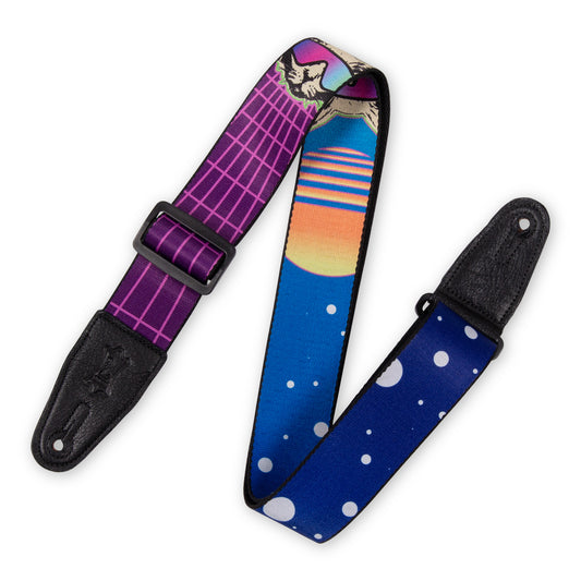 2”-Wide Polyester Guitar Strap with Cyber Cat Motif
