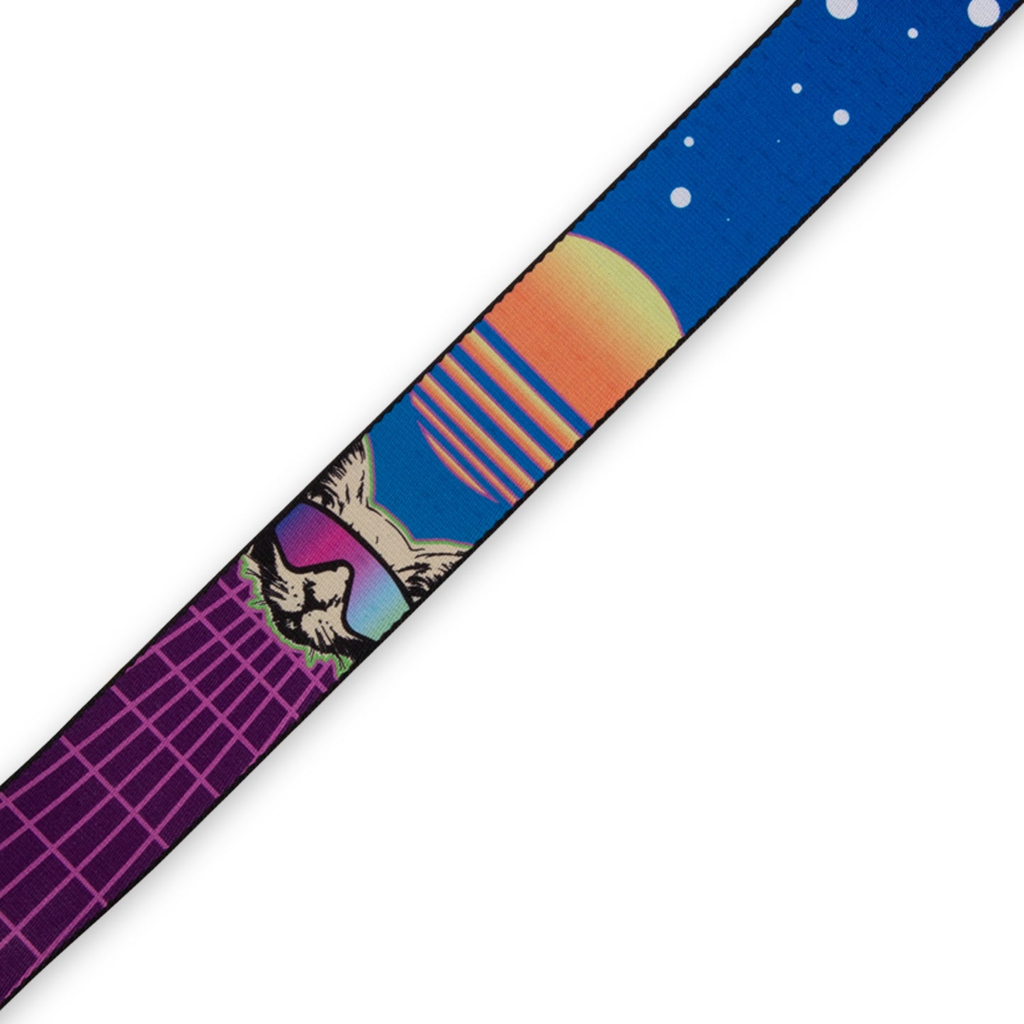 2”-Wide Polyester Guitar Strap with Cyber Cat Motif