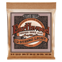 Light Earthwood Phosphor Bronze 12-String Acoustic Guitar Strings 9-46 Gauge