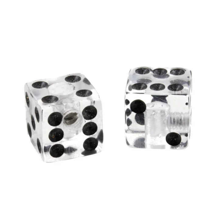 Set of 2 Unmatched Dice Knobs - Clear