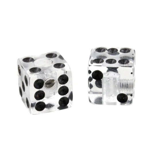 Set of 2 Unmatched Dice Knobs - Clear