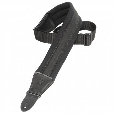 3 1/4" Neoprene Padded Guitar Strap With Leather Ends And 2" Polypropylene Webbi...