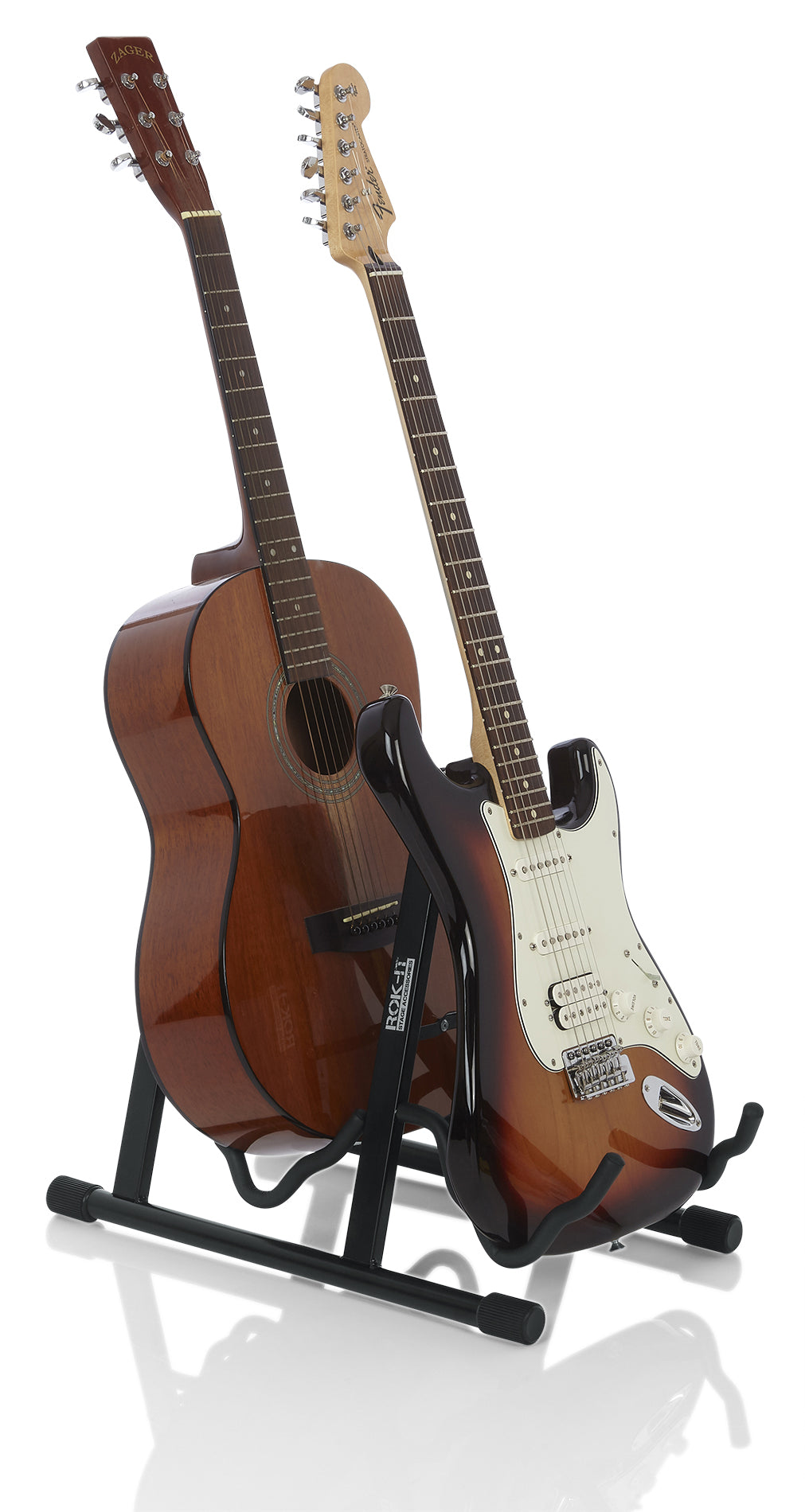 Rock-It Double Compact Stand For Electric And Acoustic Guitars