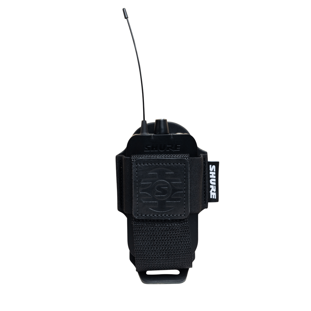 Shure Premium Black Leather Wireless Bodypack Transmitter Pouch