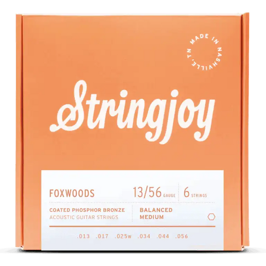 Stringjoy 13-56 Medium Gauge Foxwoods - Coated Phosphor Bronze Acoustic Guitar Strings