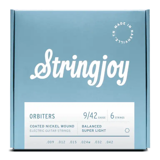Stringjoy Orbiters | Balanced Super Light Gauge (9-42) Coated Nickel Wound Electric Guitar Strings