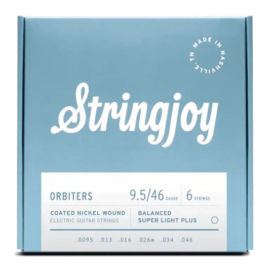Stringjoy Orbiters | Balanced Super Light Plus Gauge (9.5-46) Coated Nickel Wound Electric Guitar Strings