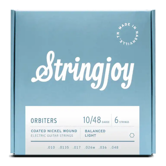 Stringjoy Orbiters | Balanced Light Gauge (10-48) Coated Nickel Wound Electric Guitar Strings
