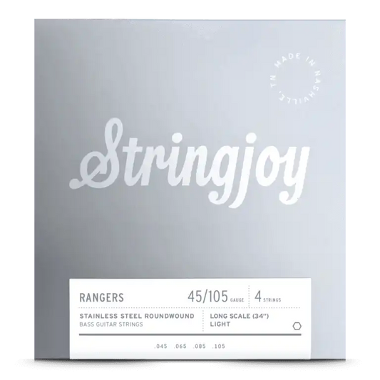 Stringjoy Rangers | Light Gauge (45-105) 4 String Long Scale Stainless Steel Bass Guitar Strings