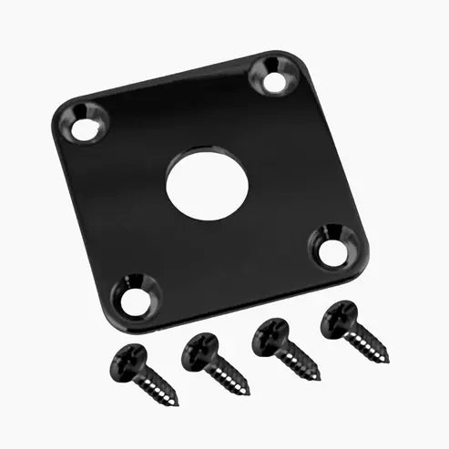 Square Jackplate for Les Paul Nickel - Black (metal)