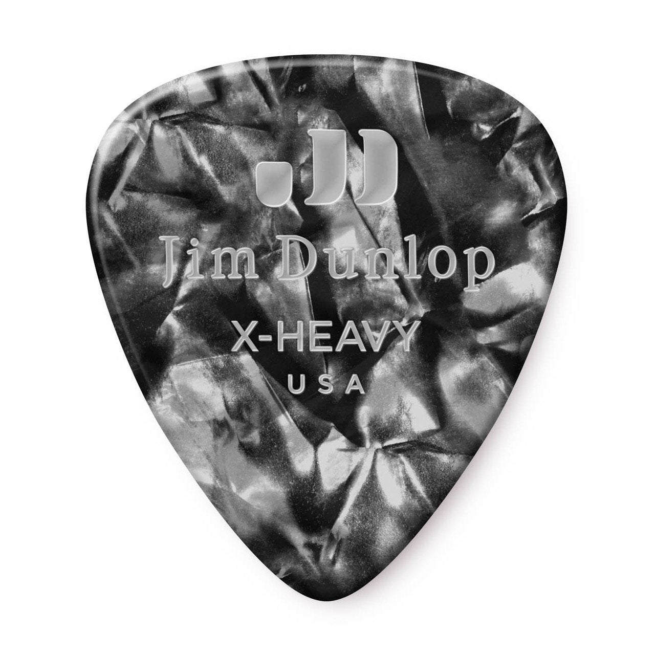 DUNLOP CELLULOID BLACK PEARLOID PICK EXTRA HEAVY