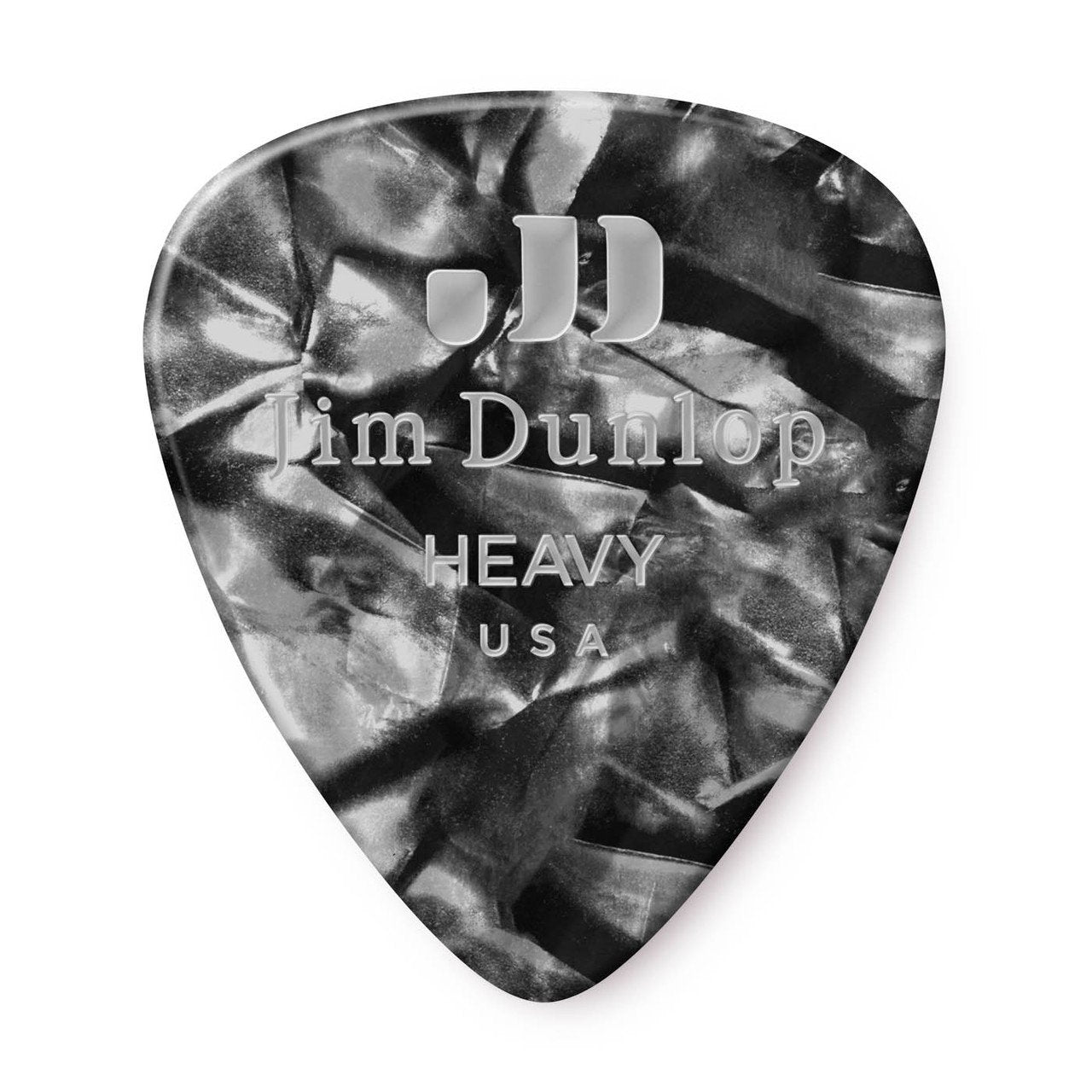 DUNLOP CELLULOID BLACK PEARLOID PICK HEAVY