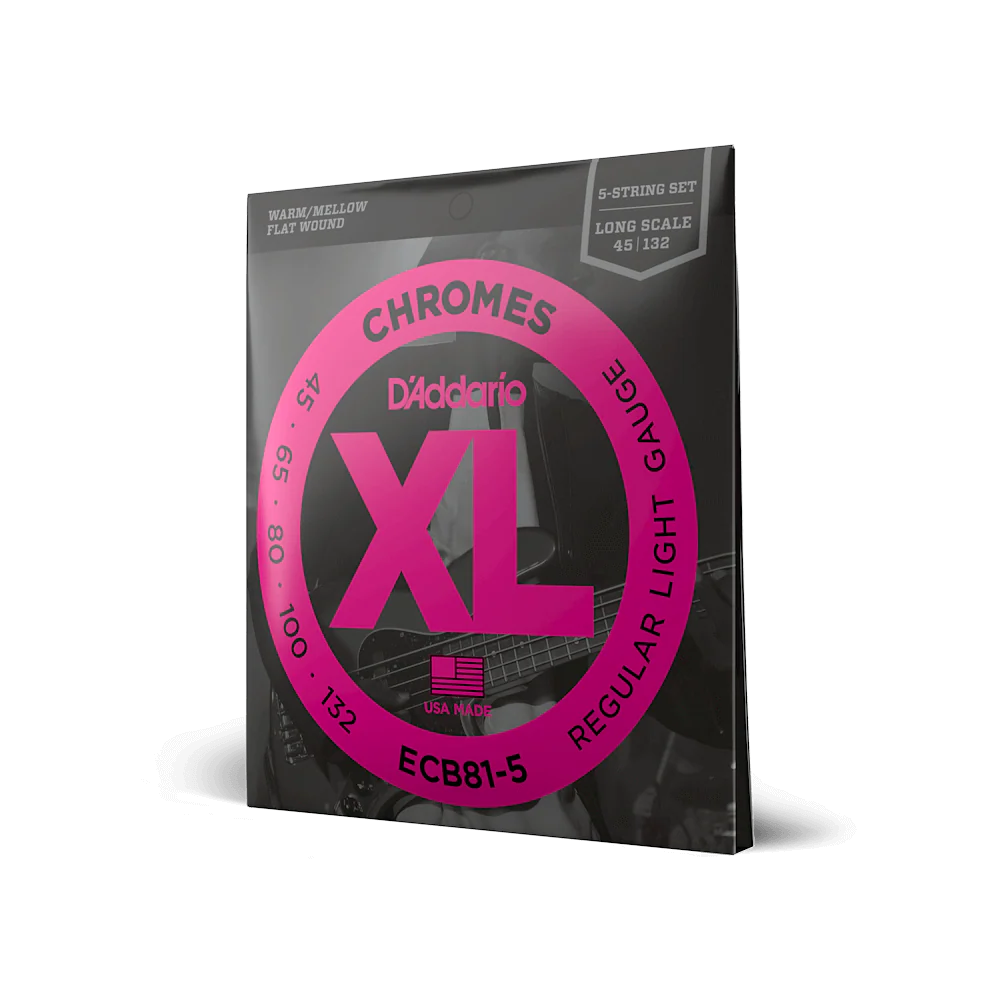 D'Addario ECB81-5 5-String Bass Guitar Strings, Light, 45-132, Long Scale