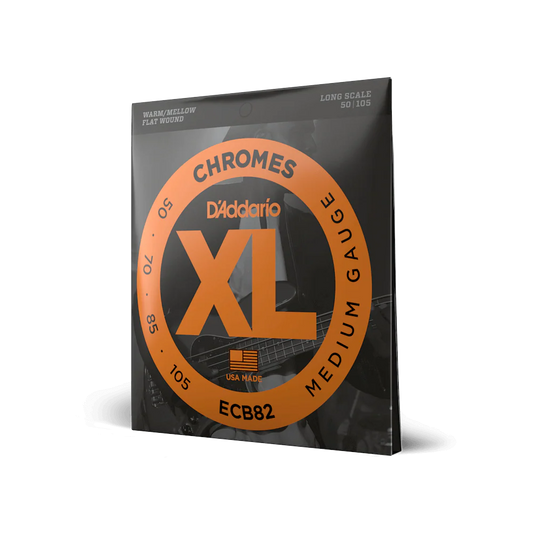 D'Addario ECB82 Chromes Bass Guitar Strings, Medium, 50-105, Long Scale