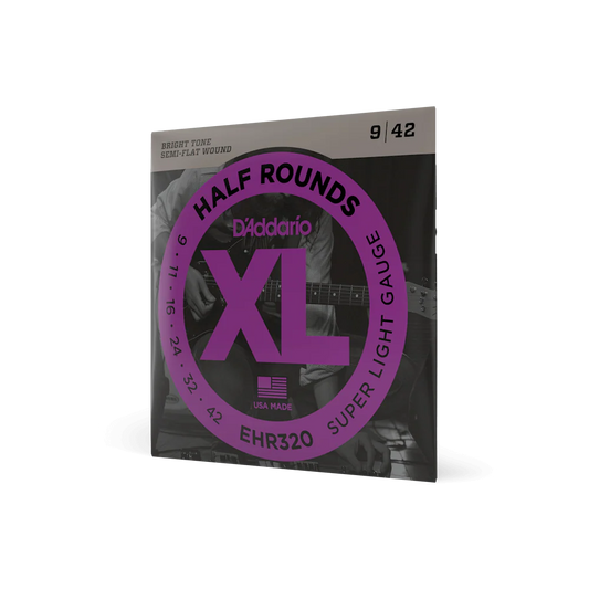 D'Addario EHR320 09-42 Super Light, XL Half Rounds Electric Guitar Strings