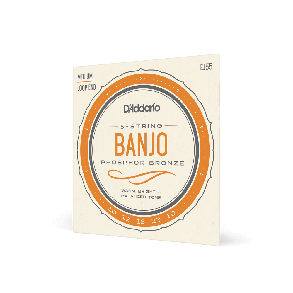 D'Addario EJ55 5-String Banjo Strings, Phosphor Bronze, Medium, 10-23