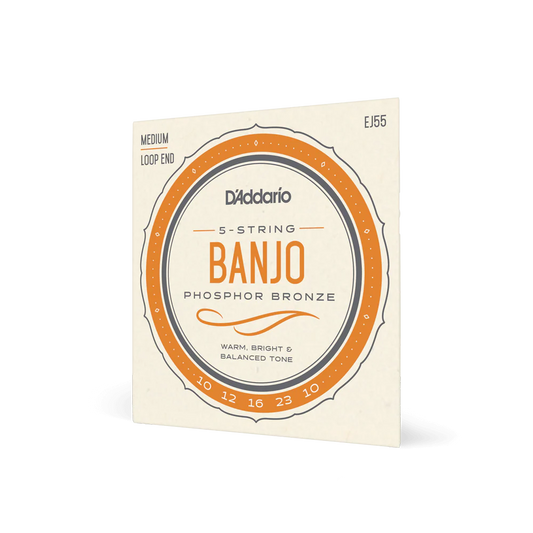 D'Addario EJ55 5-String Banjo Strings, Phosphor Bronze, Medium, 10-23