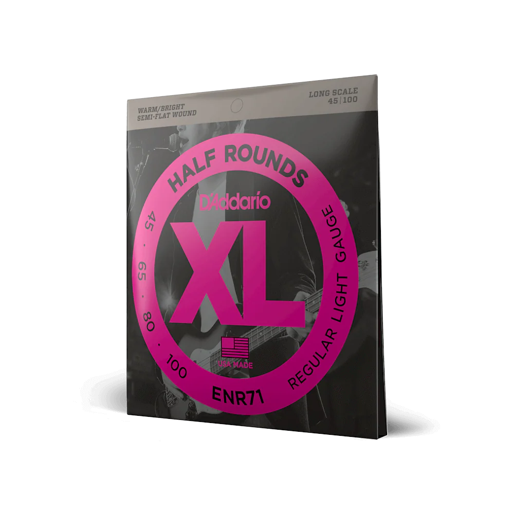 D'Addario ENR71 Half Round Bass Guitar Strings, Regular Light, 45-100, Long Scal...