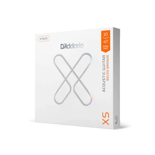 D'Addario XSABR1047 10-47 Extra Light, XS 80/20 Bronze Coated Acoustic Guitar Strings