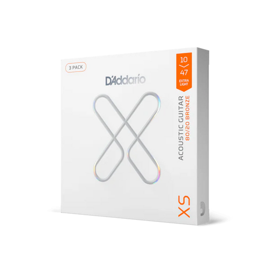 D'Addario XSABR1047 10-47 Extra Light, XS 80/20 Bronze Coated Acoustic Guitar Strings