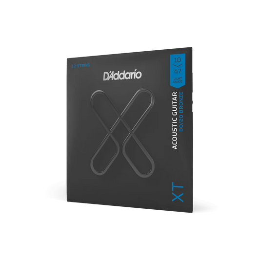 D'Addario XTABR1047-12 XT 80/20 Bronze Acoustic Guitar Strings, 12-String Light, 10-47