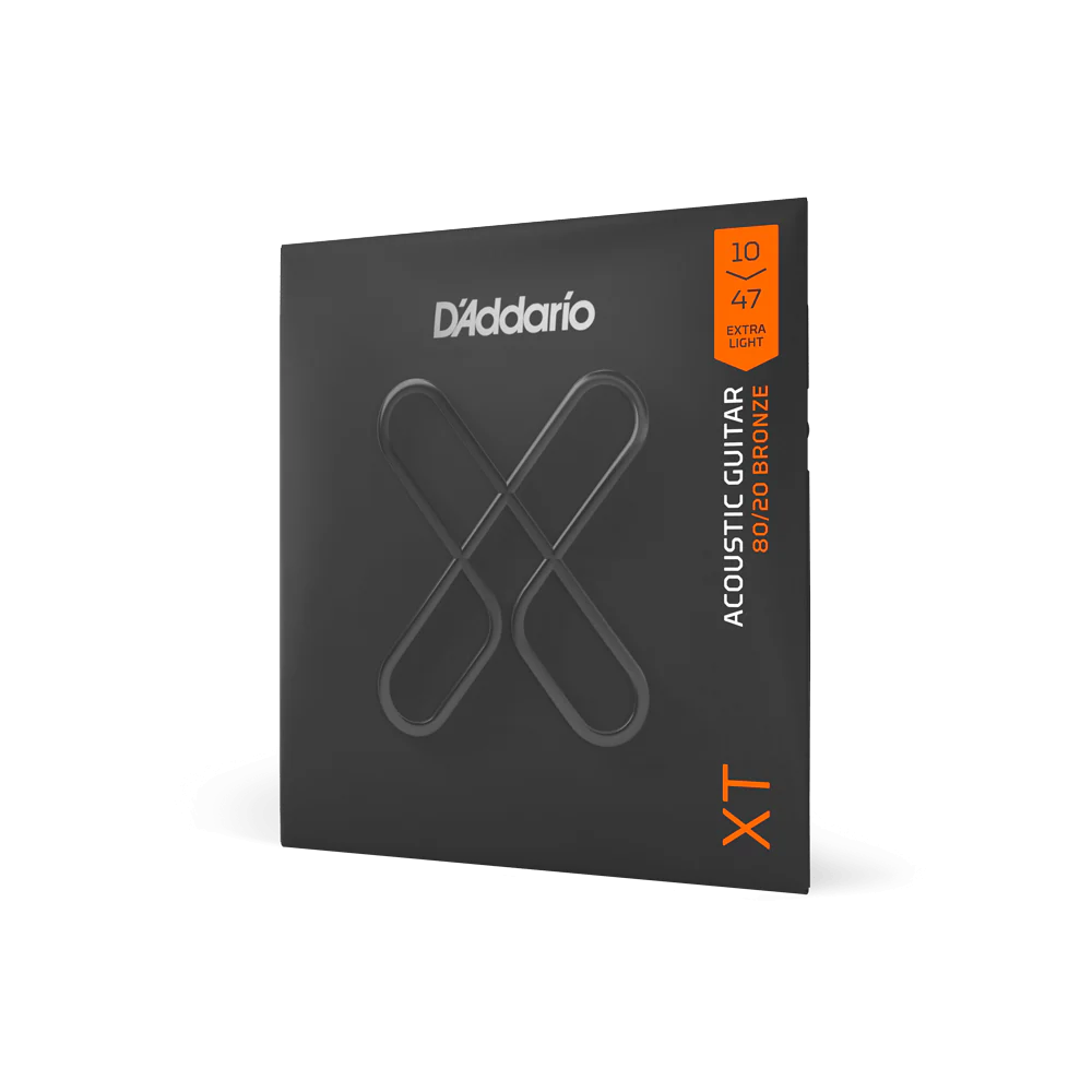 D'Addario XTABR1047 XT 80/20 Bronze Acoustic Guitar Strings, Extra Light, 10-47