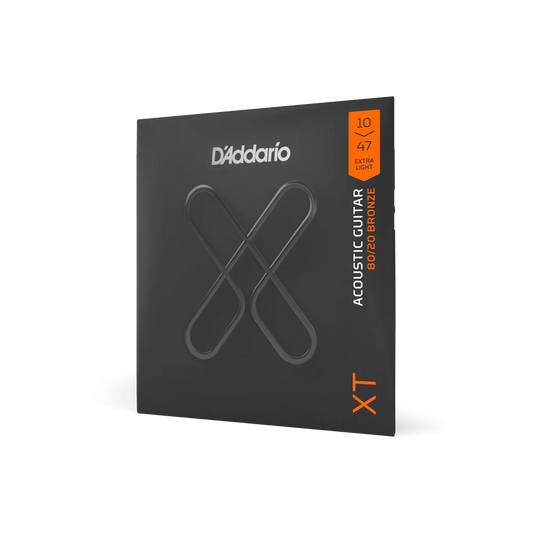 D'Addario XTABR1047 XT 80/20 Bronze Acoustic Guitar Strings, Extra Light, 10-47