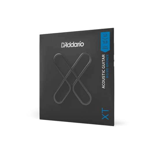 D'Addario XTABR1253 XT 80/20 Bronze Acoustic Guitar Strings, Light, 12-53