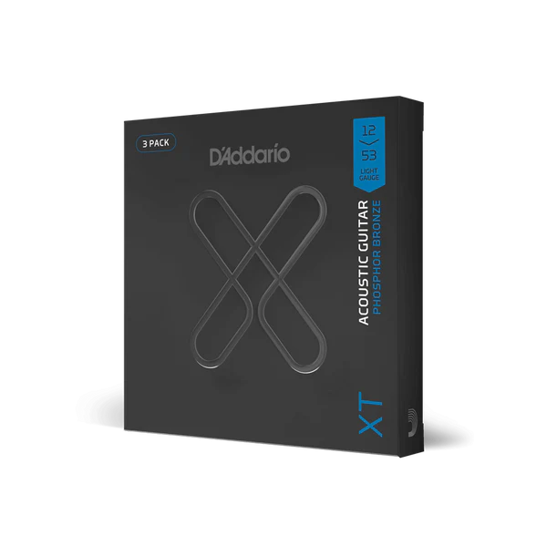 D'Addario XTAPB1253 XT Phosphor Bronze Acoustic Guitar Strings, Light, 12-53