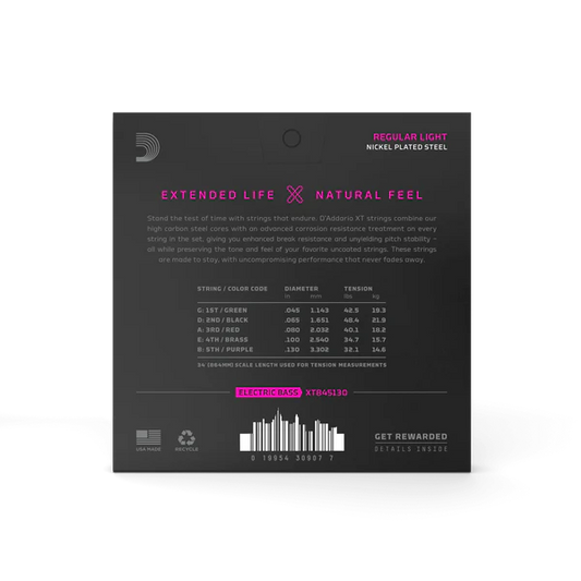 D'Addario 45-130 Regular Light, Long Scale Coated Bass Strings