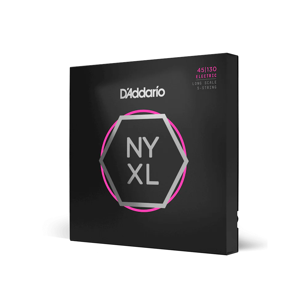 D'Addario NYXL45130 Nickel Wound Bass Guitar Strings, 5-string Regular Light, 45...
