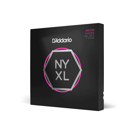 D'Addario NYXL45130 Nickel Wound Bass Guitar Strings, 5-string Regular Light, 45...