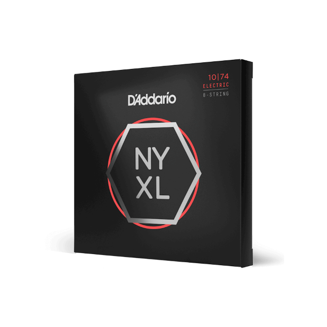 D'Addario NYXL1074 Nickel Wound 8-String Electric Guitar Strings, Light Top / He...