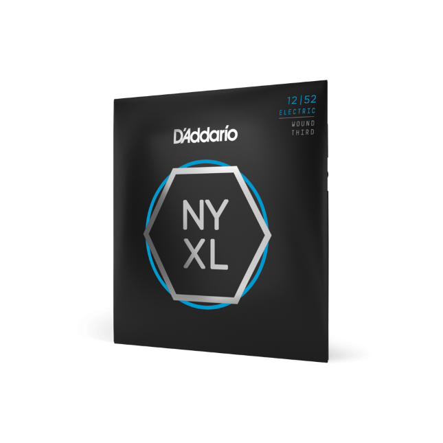 D'Addario NYXL1252W Nickel Wound Electric Guitar Strings, Light Wound 3rd, 12-52