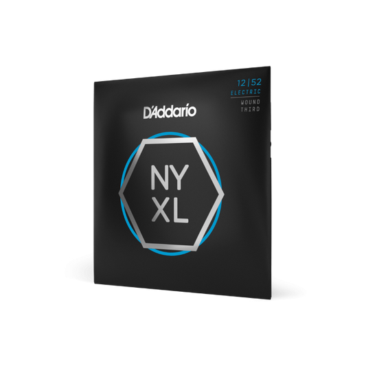 D'Addario NYXL1252W Nickel Wound Electric Guitar Strings, Light Wound 3rd, 12-52