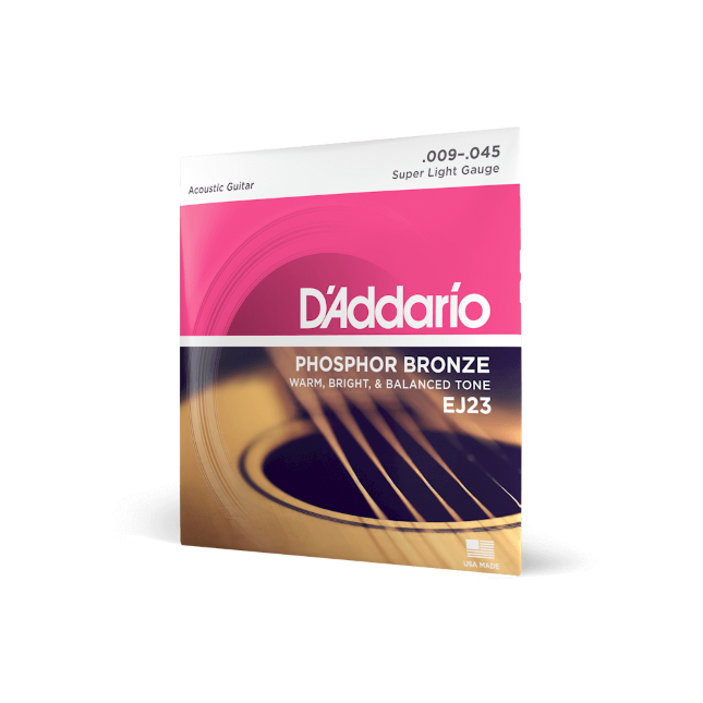 D'Addario EJ23 9-45 Super Light, Phosphor Bronze Acoustic Guitar Strings
