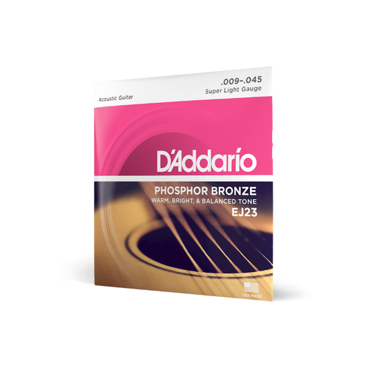 D'Addario EJ23 9-45 Super Light, Phosphor Bronze Acoustic Guitar Strings