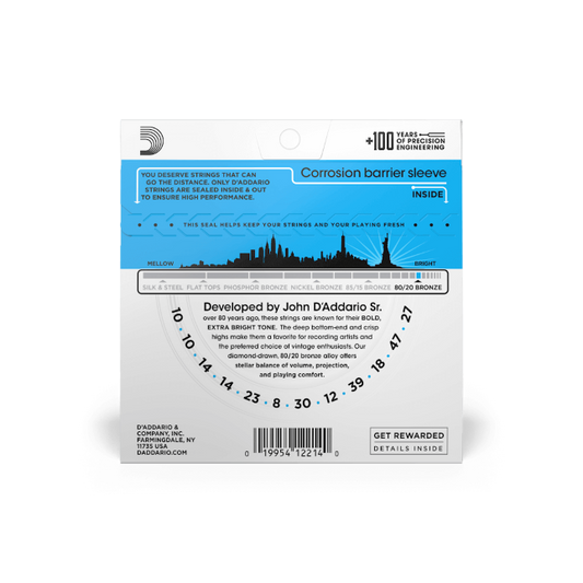 D'Addario EJ36 12-String Bronze Acoustic Guitar Strings, Light, 10-47