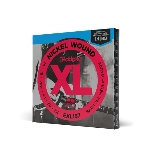 D'Addario EXL157 Nickel Wound Electric Guitar Strings, Baritone Medium, 14-68