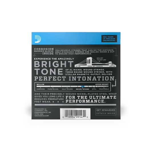D'Addario EXL157 Nickel Wound Electric Guitar Strings, Baritone Medium, 14-68